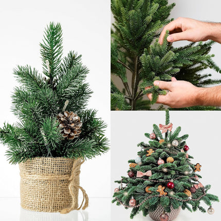 Sggvecsy 34 Pcs Artificial Pine Branches Faux Pine Needles with Pine Cones 19’’ Long Greenery Pine Picks Christmas Twigs Stems for DIY Garland Wreath Xmas Embellishing Home Garden Decoration