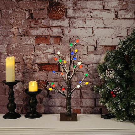 FUNPENY Christmas Birch Tree with C3 Lights, 2 Pack 18 Inch 24LED Tabletop Tree Battery Operated Light Jewelry Holder Indoor Christmas Decoration for Valentine's Day Home Party Wedding