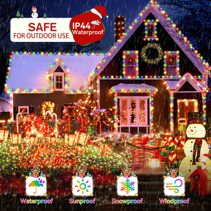 Heceltt Christmas Lights Outdoor, 394FT 1000LED Christmas Lights with 8 Modes and Timer Memory Function Christmas String Lights Waterproof Plug in for Xmas Tree Wedding Party Holiday Decor