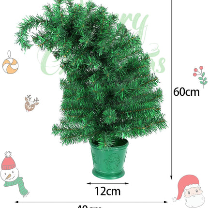 CCINEE 2Ft Artificial Christmas Tree, Green Mini Bendable Tabletop Hinged Christmas Tree with Plastic Stand 120 Branch Tips for Xmas Party Supplies Home Indoor Decoration