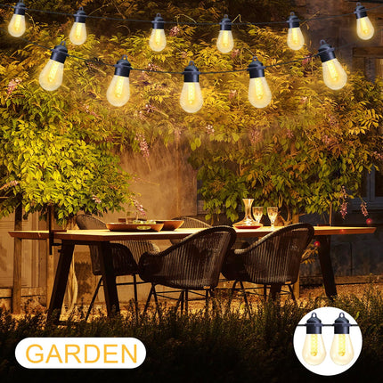 Honche Outdoor String Lights Patio Lights String Lights for Outside Christmas Lights Outdoor Waterproof Weatherproof Warm White 20 S14 Bulb 8 Modes 49.2FT