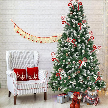Candy Cane Christmas Decorations, 6 Pcs Christmas Tree Picks, 17 Inch Red and White Christmas Ornaments for Christmas Tree Topper Filler, Big Large Ornaments Grinchs Candyland Xmas Decorations