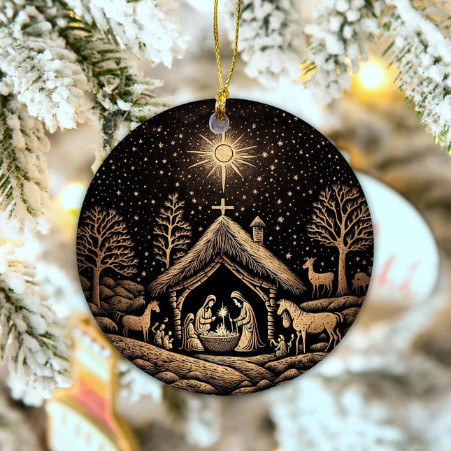 Nativity Christmas Ornaments Nativity Mary, Josheph and Baby Jesus Ornaments, Religious Ornament , Nativity Scene Ornament (Scene christmas)