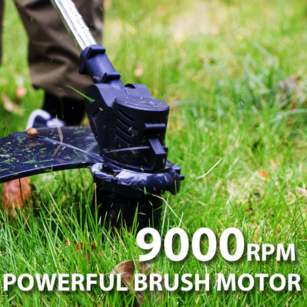 21V Weed Wacker Battery Powered, T TOVIA Cordless String Trimmer & Edger, 10 Inch Electric Weed Eater with 90 Degree Adjustable Head and Loop Handle, Telescoping Shaft, 2.0Ah Battery and Charger