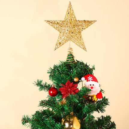 10 Inches Christmas Tree Star Topper Xmas Tree Topper Star Christmas Decoration Glittered Tree-top Star (Gold)