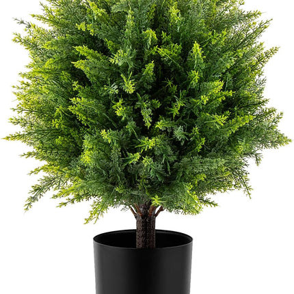 21 inch (53cm) Artificial Cedar Ball Trees, Decorated in Front of Indoor and Outdoor Garden Doors, UV Resistant Artificial shrubs and Potted Plants(1pcs)