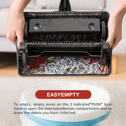 Yocada Carpet Sweeper Cleaner For Home Office Low Carpets Rugs Undercoat Carpets Pet Hair Dust Scraps Paper Small Rubbish Cleaning With A Brush Dark Red