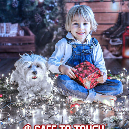 Brightown Christmas Cluster Lights Battery Operated Outdoor, 10Ft 120 LED Christmas Tree Lights Firecracker String Lights Waterproof Twinkle Lights for Indoor Wreath Xmas Tree Decorations, Cool White