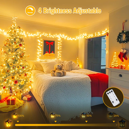 JMEXSUSS 168FT 600 LED Christmas Lights Outdoor Waterproof 8 Modes Indoor Christmas String Lights Warm White Christmas Tree Lights Plug in for Room Bedroom Wedding Party Holiday Decorations.