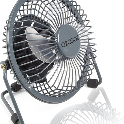 O2Cool 4 Inch Usb Powered Table Desk Personal Fan Grey