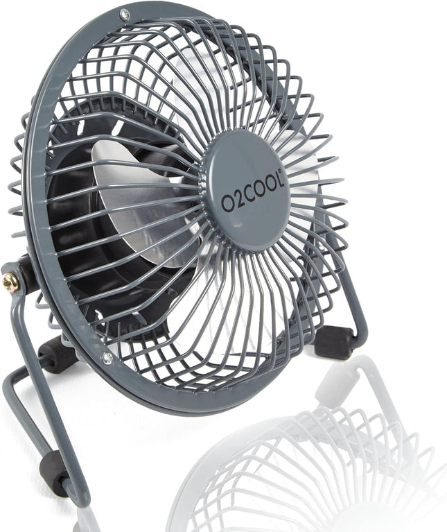 O2Cool 4 Inch Usb Powered Table Desk Personal Fan Grey