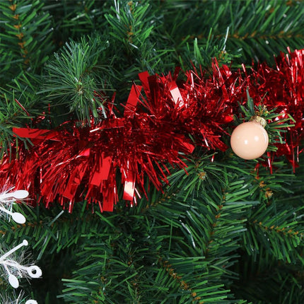 100 FT Red Tinsel Garland Christmas Halloween Tinsel Garland Decorations Metallic Tinsel Twist Garland for Christmas Tree Year Holiday Birthday Party Decorations (3.54" x 50', Red)