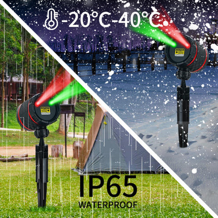 Christmas Laser Projector - Red and Green Starry Outdoor Garden Light with Remote Control for Xmas Holiday Decoration Year Party Show (Twinkling Star-Red+Green)