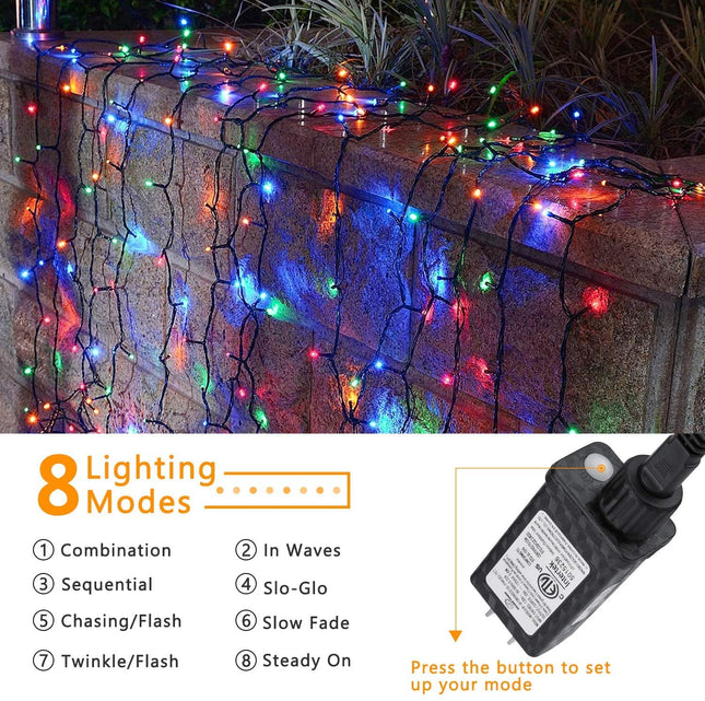 Joomer Christmas Lights 100FT 300 LED String Lights with 8 Modes Timer Connectable Waterproof Plug-In Fairy Lights for Home, Garden, Party, Holiday, Tree, Christmas Decorations (Multicolor)