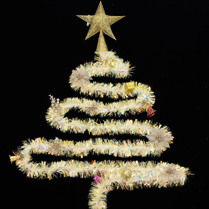 26.2 Feet Iridescent White Holiday Tinsel Garland for Christmas, Birthday, Weddings, Party Decorations, Xmas Foil Tinsel Garland for All-Season Home Indoor Outdoor Party Supplies(Iridescent White)