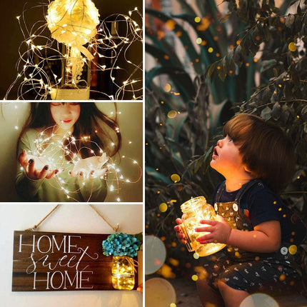 USB Fairy String Lights with Switch and Power Adapter, 66 Feet 200 Led Firefly Lights for Bedroom Wall Ceiling Christmas Tree Wreath Craft Wedding Party Decoration, Warm White