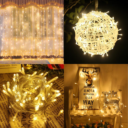 42ft 120 Led Battery Powered String Lights, IP65 Waterproof 8 Modes Twinkle Fairy Lights with Timer for Bedroom, Garden, Party, Christmas Tree Indoor Outdoor Decorations, Warm White