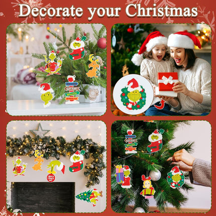 12pcs Christmas Ornaments, Christmas Tree Hanging Decorations Silicone Xmas Ornaments Pendants with Ropes for Christmas Tree Winter Crafts Holiday Stocking Stuffers Wreath Decor