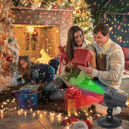 Laser Christmas Projector Lights Outdoor, Outdoor Garden Laser Lights, Landscape Lights with Red and Green Stars, IP65 Waterproof,Cold Resistant. Suitable for Holiday, Party, Garden Decorati