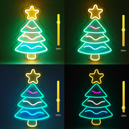 Christmas Tree Neon Lights for Christmas Decor LED Xmas Tree Neon Sign for Christmas Party, Wall, Home, Bedroom,Decoration,(Plug Included)