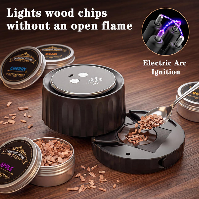 AOZUO Whiskey Smoker Kit - Electric Cocktail Smoker with 6 Wood Chips