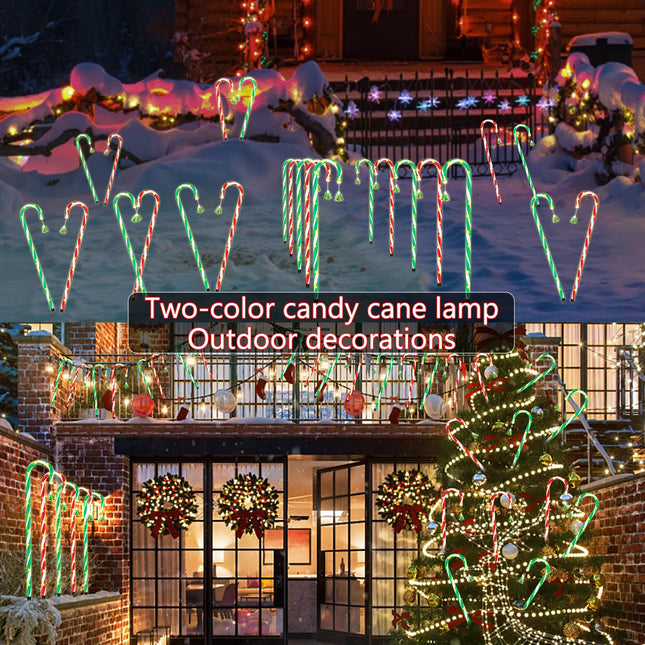 10-Pack d Solar Christmas Pathway Lights, Solar Christmas Candy Cane Lights Waterproof, Christmas Decorations Stakes Lights Outdoor with 8 Modes for Party Patio Garden Lawn Yard Decor