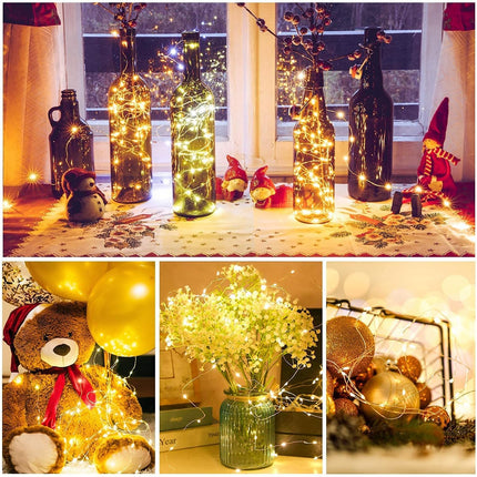 12 Pack Fairy Lights Battery Operated, 3 Speed Modes, Extra 12 Batteries for Replacement, 7Ft 20 LED Mini String Lights, Waterproof Copper Wire, Twinkle Firefly Lights for Christmas Decorations