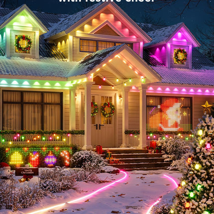 Govee Smart Outdoor String Lights 2, 144ft RGBIC Outdoor Lights with Dimmable Warm White LED Bulbs for Christmas, 47 Scene Modes for Patio, Backyard, IP65 Waterproof, Works with Alexa, App Control