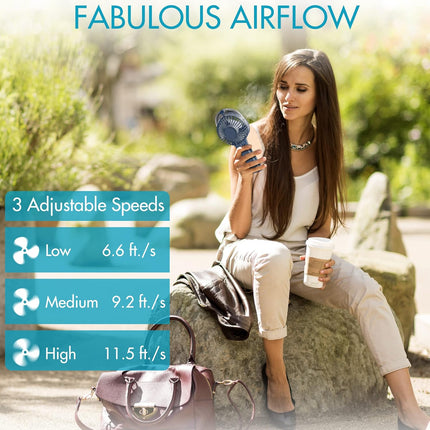Comlife Portable Handheld Misting Fan, 3000Mah Rechargeable Battery Operated Spray Water Mist Fan, Foldable Mini Personal Fan