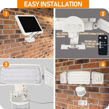 Solpex Solar Flood Lights Outdoor Waterproof Ip65 3 Modes 1800Lm Solar Security Motion Sensor Outdoor Lights For Outside, Garden
