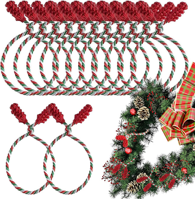 16 Pieces Christmas Wreaths Ties, Multicolor Banner Ties, Flexible Reusable Wreaths Twist Tie for Stairs Rail Decoration, Christmas Socks Fixing, Banner Home Decoration (Multi)