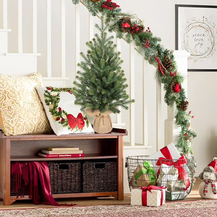 24" Artificial Christmas Tree Fake Small Fir Tree for Home Farmhouse Tabletop Mantel Windowsill Holiday Christmas Decorations Indoor