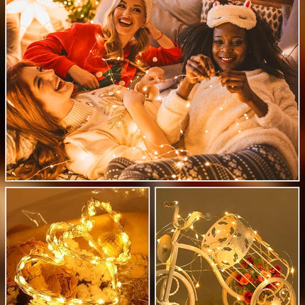 12 Pack Fairy Lights Battery Operated -7ft 20 LED Silver Wire String Lights Waterproof Mini Firefly Lights for Bedroom, Wedding, Mason Jars, DIY, Crafts, Christmas Garlands, Party Decor