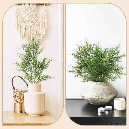 Giegxin 12 Pcs Christmas Norfolk Pine Branches Real Touch Artificial Cedar Stems 18.5 inch Faux Pine Branches Fake Pine Pick Christmas Greenery Stems Decoration for Xmas DIY Garland Wreath Home Decor