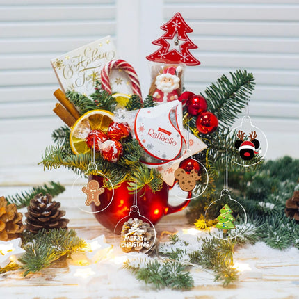 50 Pack Christmas Tree Ornaments Blanks - 4 Inch Clear Round Acrylic Flat Disc Ornaments Blanks Christmas DIY Crafts Transparent Circle Discs for Christmas Winter Year Party Hanging Decorations