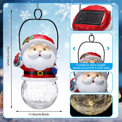 Christmas Solar Lanterns Christmas Outdoor Hanging Lantern Xmas Decorative Lamps Decor for Garden, Patio, Yard, Porch, Xmas Holiday Party Decor Christmas Women (Santa Claus)