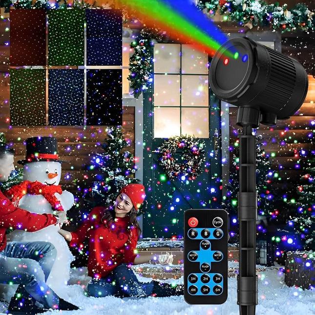 Christmas Projector Lights Outdoor, 3 Color Laser Starry Light Show with RF Remote Control for House Patio Garden Outside Holiday Halloween Decoration Indoor Wedding Party Holiday Xmas - Black