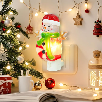 MUMTOP Christmas Night Lights Plug Into Wall - Snowman Night Light Nightlight for Christmas Bedroom or Bathroom Holiday Decoration