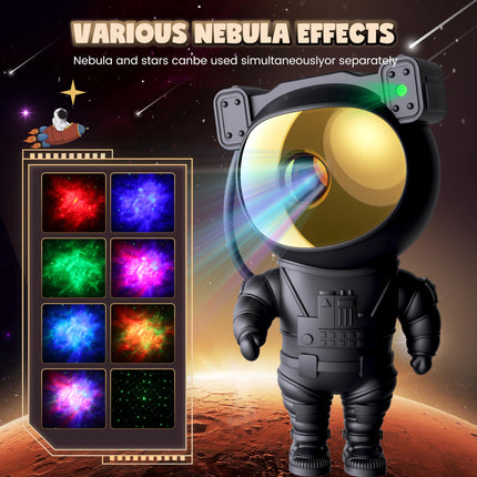 Black Astronaut Star Galaxy Projector, Starry Nebula Ceiling LED Night Light Lamp with Timer Remote, Kids Bedroom Adults Gaming Room Decor Aesthetic, for Christmas, Birthdays, Valentine's Day