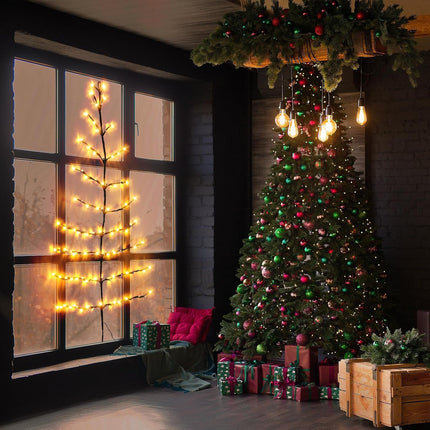 Geetery 2 Pack 4 ft Lighted Wall Tree, Willow Vine Lights with Remote, 108 LED Warm White Christmas Tree Lights DIY Vines for Home Bedroom Living Room Wall Fireplace Christmas Decoration
