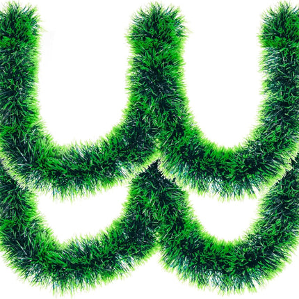 33FT Christmas Tinsel Garland Green Metallic Tinsel Twist Garland Artificial Greenery Pine Hanging Garland for Xmas Tree Decoration Wedding Party Supplies (Green)