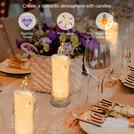 SHYMERY LED Candles,6PCS Flameless Christmas Candles,Battery Operated Pillar Fake Candles,Velas Artificiales para Decoracion for Valentine's Day Wedding Fall Christmas Decorations (D:2.5" x H:7")
