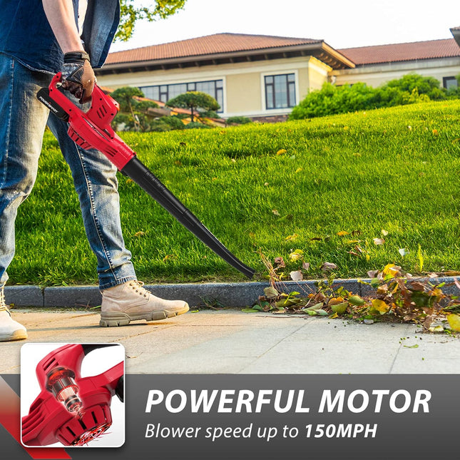 PowerSmart Cordless Leaf Blower with Battery and Charger, 20V 150 MPH Lightweight Blower for Lawn Care, Patio, Driveway