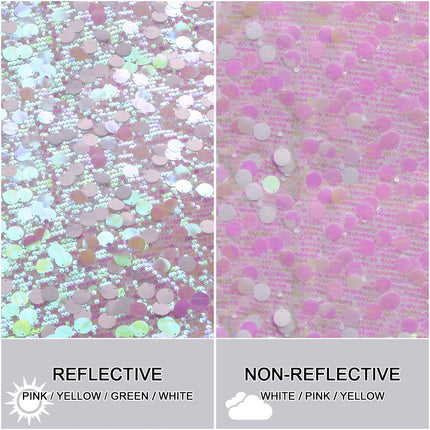 White Christmas Tree Skirt, Iridescent Large Sequin Tree Skirt 36 Inches, Xmas Tree Mats for Tree Decorations, Pink Christmas Decorations Ornaments