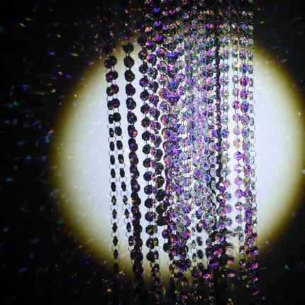 99 ft Crystal Christmas Garlands Glass Bead Strands for Christmas Tree Decoration Iridescent Clear Acrylic Diamond Hanging Chandelier Chain Xmas Ornament String for Holiday Wedding Party