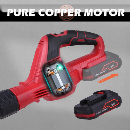 Leaf Blower, 20V Cordless Leaf Blower, with 2.0A Battery and Fast Charger, 130MPH Low Noise Electric Blower, Lightweight Small Handheld Blower, for Lawn Care, Dust & Other Debris