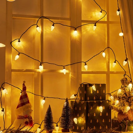 C9 Christmas Lights Outdoor, 114 Feet 150 LED C9 String Lights with Timer & 8 Light Modes, Waterproof Commercial Grade Connectable Christmas Tree Lights for Indoor Outside Roofline Patio, Warm White