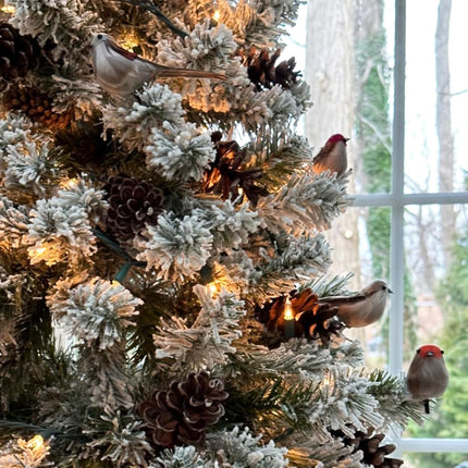 4pcs Artificial Sparrow Birds Realistic Foam Feather with Clip for Christmas Tree Ornaments Wreath Crafts Flower Arrangements Wedding Decor Garden Decoration (4)