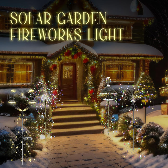 VIHOSE 4 Pack Solar Christmas Outdoor Sparkler Fireworks, 110 LEDs DIY Solar Outside Lights Waterproof Color Changing Jellyfish Fairy Lights for Outside Yard Pathway Garden Grave Cemetery Xmas Decor