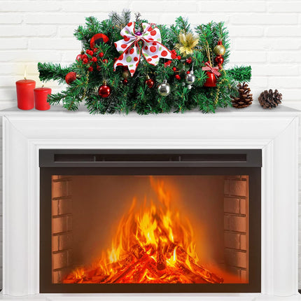 2 Pieces Artificial Christmas Swag 28 Inch Faux Pine Swag Greenery Pine Swags for Christmas Lush Christmas Window Swags for Mailbox Outdoor Holiday Wreath Home Door Xmas Fireplace Decorating
